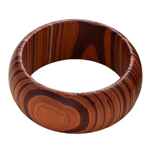 Retro Breite Hölzerne Armreifen Benutzerfreundliche Handgefertigte Schmuck Glatte Oberflächen Leichte Robuste Handgelenk Manschette Für Frauen Männer Künstlerisch Geschnitzte Holzarmarm Beliebt von OAJABBGE