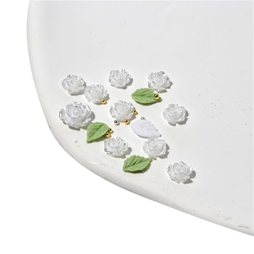 Rose Blumennägel Art Stahlperlen 3D Blumenblätter Nagel Harz NALS KUNST KUNST DECRAGION Für Frauen Mädchen von OAJABBGE