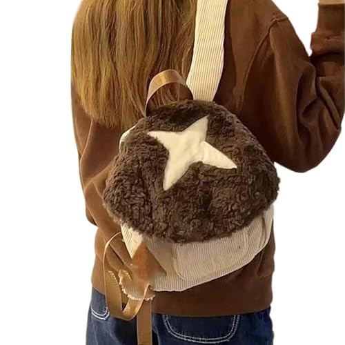 Student School Rucksack Winter Travel Rucksack Schöne Puppenbeutel Plüsch Rucksack Mädchen Cartoon Pilz Buchbeutel von OAJABBGE