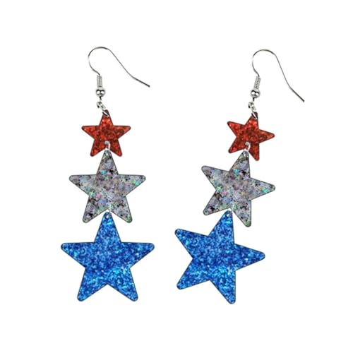 Stylish Striped Heart Star Drop Ohrringe Hypoallergenisch Acryloccessoires Handgefertigtes Schmuck Geschenk Für Ihre Acrylohrringe Für Frauen von OAJABBGE