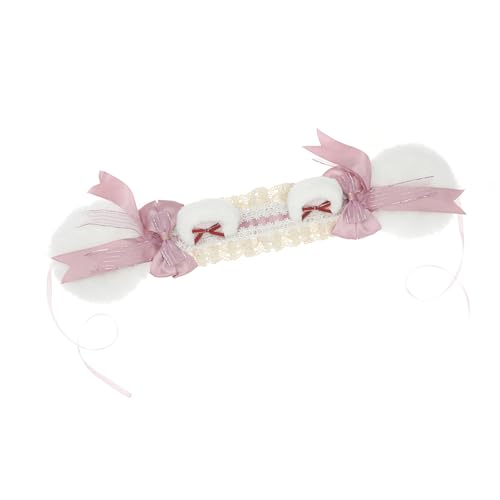 Süße Anime Stile Bären Ohrstirnband Bequeme Plüschkopfschmuck Ornamente Ribbon Vintage Cosplay Party Haarzubehör von OAJABBGE