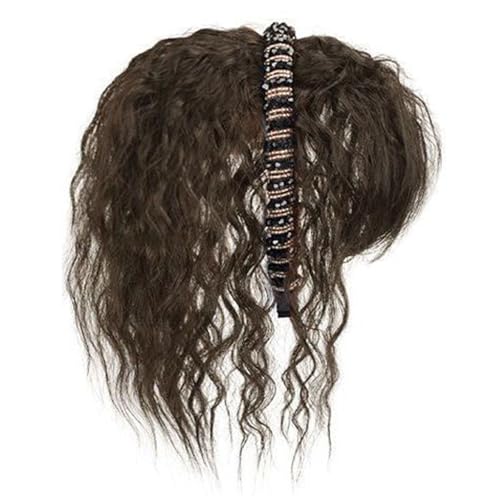 Synthetische Fasermais Curly Perücken Stirnband Haarteil Für Frauen Haarstück Haarverlängerung Haircover Für Frisur von OAJABBGE