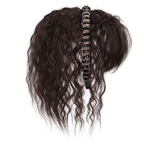 Synthetische Fasermais Curly Perücken Stirnband Haarteil Für Frauen Haarstück Haarverlängerung Haircover Für Frisur von OAJABBGE
