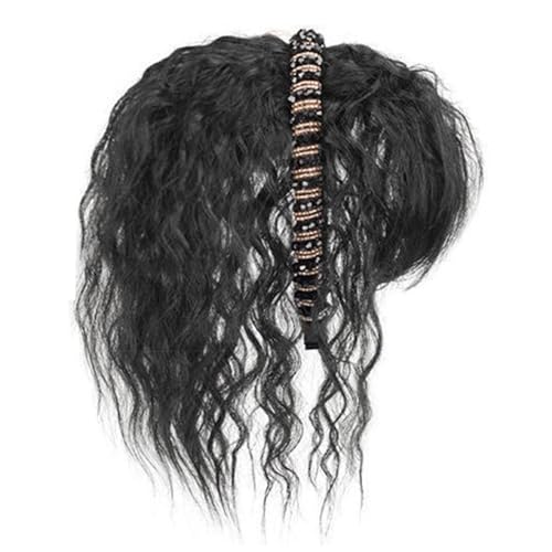 Synthetische Fasermais Curly Perücken Stirnband Haarteil Für Frauen Haarstück Haarverlängerung Haircover Für Frisur von OAJABBGE