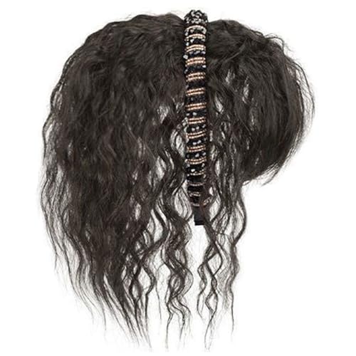 Synthetische Fasermais Curly Perücken Stirnband Haarteil Für Frauen Haarstück Haarverlängerung Haircover Für Frisur von OAJABBGE