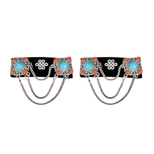 Vintage Inspire Mongolian Lint Haarclip Dekoration Mit Strasssteinen Und Quastenzubehör Für Kulturelle Leistungen von OAJABBGE