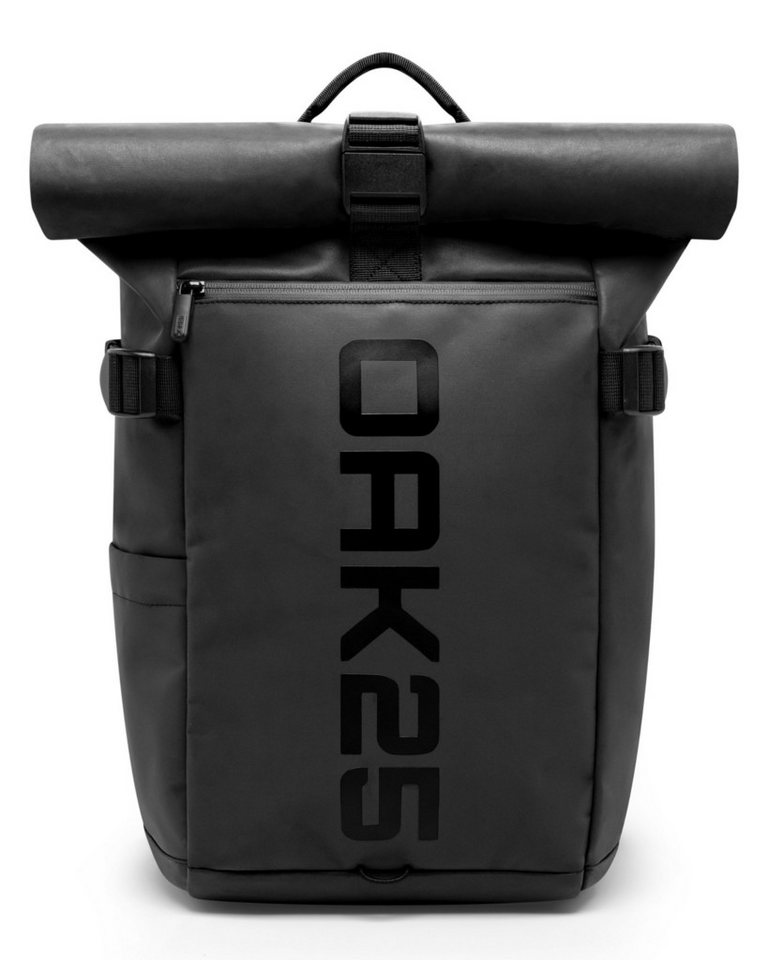 OAK25 Cityrucksack Luminite Rolltop Lite Rucksack reflektierend (1-tlg), Roll Top Backpack mit Laptopfach bis 16 Zoll, wasserabweisend von OAK25