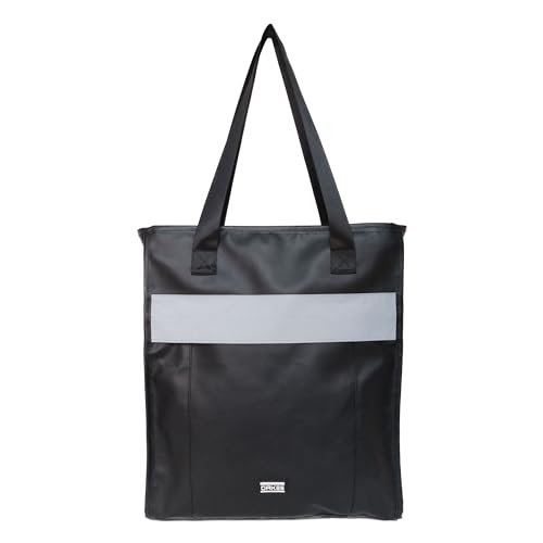 OAK25 Shopper Tasche Damen Schwarz - Reflektierende Tote Bag - Große Handtasche zum Umhängen - 16 Zoll Laptopfach - Wasserabweisend von OAK25