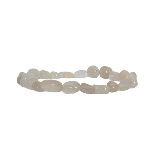 OAK7 echtes hochwertiges MONDSTEIN Halbedelstein Armband Damen, 3-6 mm Steine, Schutzstein Naturstein Heilstein Talisman Glücksbringer Yoga Edelstein Armbänder (Mondstein, S/M) von OAK7