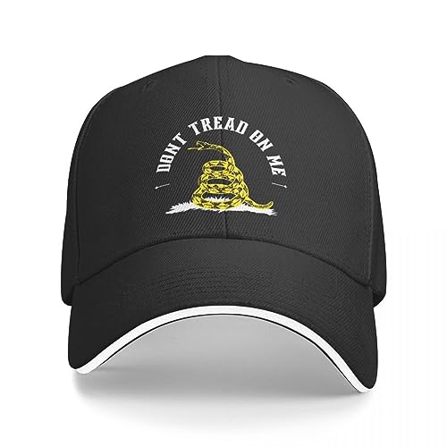 Basecap Don't Tread On Me Gadsden Flagge Gelb auf Schwarz Baseballkappe Golf Snap Back Hut Golf Cap Strandtasche Damen Golfbekleidung Herren von OAKITA