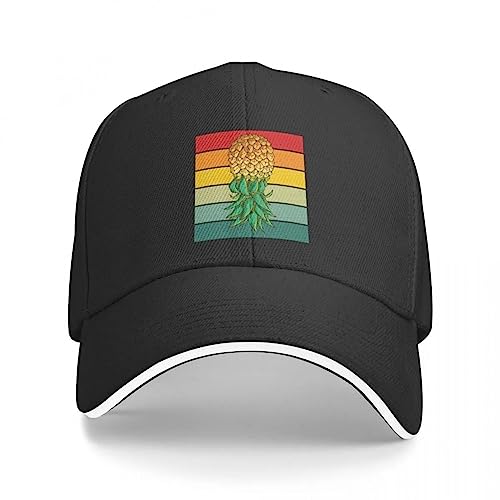 Basecap Lustige Upside Down Ananas Swinger Retro Vintage Swinger Cap Baseball Kappe Neue Mütze Mädchen Hüte Herren von OAKITA
