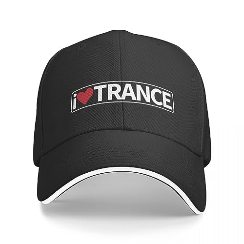 OAKITA Basecap I Love Trance Baseballmütze Anime Hut Weihnachtshüte Mode Wild Ball Mütze Damen Strandvisier Herren von OAKITA