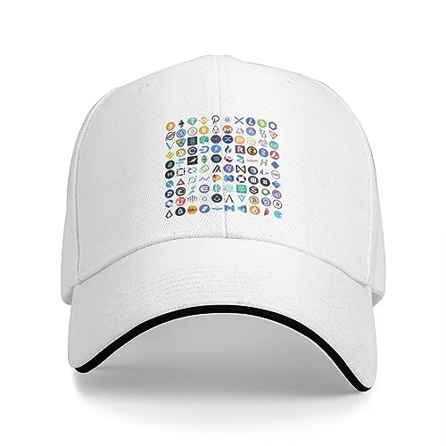 OAKITA Basecap Krypto-Logos 3D auf schwarzer Baseballkappe Sonnenkappe Rave Snapback-Kappe Bergsteigen Herren Mützen Damen von OAKITA