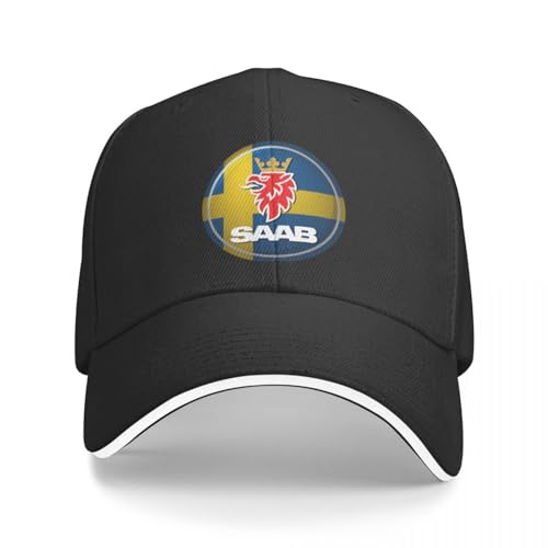 OAKITA Basecap Schwedische Flagge SAAB Rondell-Kunstwerk Baseballkappe Flauschiger Hut Sonnenhut für Kinder Rave-Hüte Baseballkappe Kappe Damen Herren von OAKITA