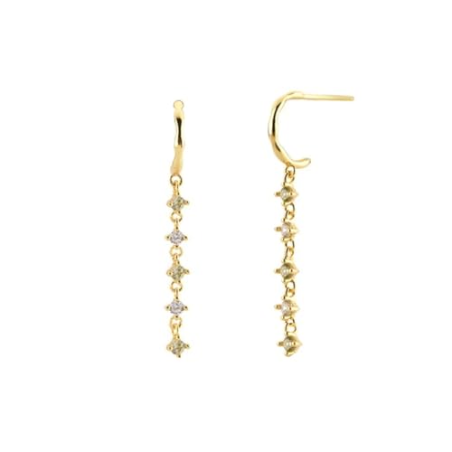 Ohrringe Ohrstecker Damen Schmuck Earrings Glänzender Klarer Langer Linien-Anhänger-Tropfenohrring- Frauen-Art- Und Piercing-Bolzen-Piercing-Anhänger W0324-Y von OAKITA