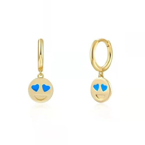 Ohrringe Ohrstecker Damen Schmuck Earrings Rote Herz-Augen-Anhänger-Ohrschnallen-Ohrringe Für Frauen, Persönlichkeit, Valentinstag, Dating, W0419-Skyblue von OAKITA