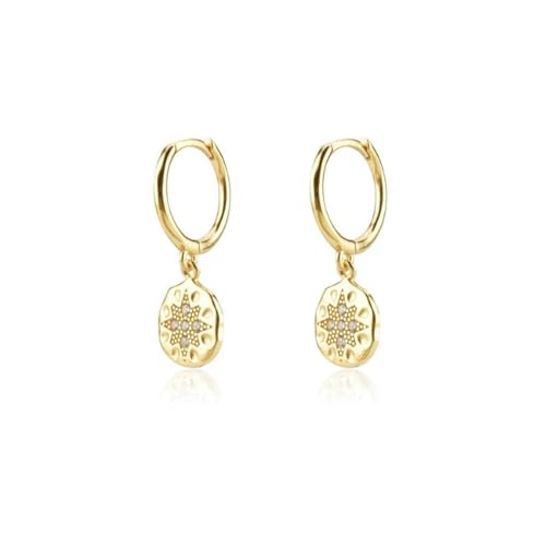 Ohrringe Ohrstecker Damen Schmuck Earrings Unregelmäßige Runde Tropfenohrring-Kreis-Frauen-Kristall-Piercing-Ohrringe, Elegante Ohrringe, Geschenk W0162-Y von OAKITA