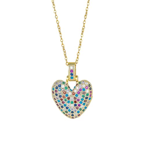 OAKKY Damen Edelstahl Klassisch Bunt Zirkonia A-Z Alphabet Halskette Monogramm Anhänger Jubiläum Hochzeits Schmuck Buchstabe V von OAKKY