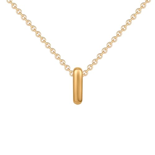 OAKKY Damen Edelstahl Zart Blasen Initialen A-Z Alphabet Halskette Einfach Klassisch Schlüsselbein Kette Anhänger Geburtstag Schmuck Geschenk Gold Buchstabe I von OAKKY