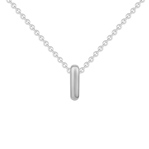 OAKKY Damen Edelstahl Zart Blasen Initialen A-Z Alphabet Halskette Einfach Klassisch Schlüsselbein Kette Anhänger Geburtstag Schmuck Geschenk Silber Buchstabe I von OAKKY