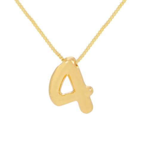 OAKKY Damen Edelstahl Zart Blasen Nummer 0-10 Halskette Einfach Klassisch Schlüsselbein Kette Anhänger Geburtstag Schmuck Geschenk Schmuck Nummer 4 von OAKKY