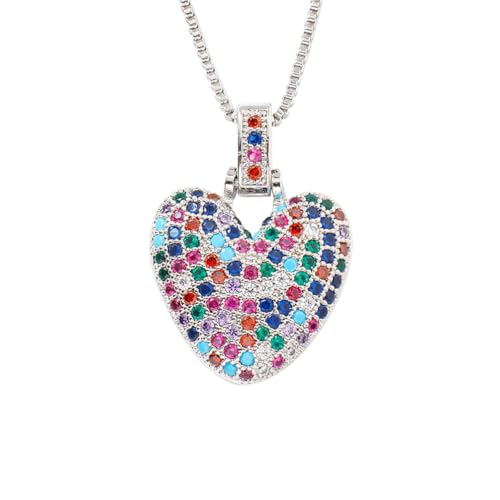 OAKKY Damen Edelstahl Zartes Bunt Zirkonia A-Z Alphabet Halskette Monogramm Anhänger Jubiläum Hochzeits Schmuck Silber Buchstabe V von OAKKY