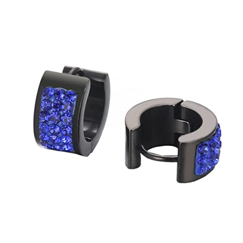 OAKKY Einzigartige Quadratische Cool Bunte Kristall Gefütterte Kleine Huggie Hoop C-Förmige Ohrringe für Männer Frauen Edelstahl Ohrstecker Piercings Blau Schwarz OAKKY Einzigartige Quadratische Cool Bunte Kristall Gefütterte Kleine Huggie Hoop C-Förmige Ohrringe für Männer Frauen Edelstahl Ohrstecker Piercings Blau Schwarz von OAKKY