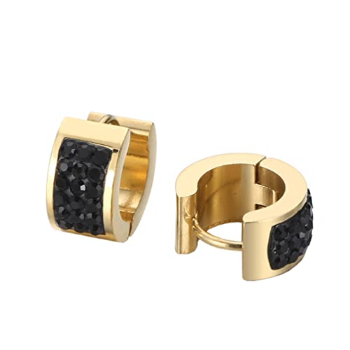 OAKKY Einzigartige Quadratische Cool Bunte Kristall Gefütterte Kleine Huggie Hoop C-Förmige Ohrringe für Männer Frauen Edelstahl Ohrstecker Piercings Schwarz Gold OAKKY Einzigartige Quadratische Cool Bunte Kristall Gefütterte Kleine Huggie Hoop C-Förmige Ohrringe für Männer Frauen Edelstahl Ohrstecker Piercings Schwarz Gold von OAKKY