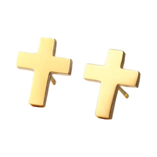 OAKKY Frauen Männer Einfach Minimalistisch Leicht Bequem Täglich Kleidung Kreuz Ohrringe Edelstahl Gold OAKKY Frauen Männer Einfach Minimalistisch Leicht Bequem Täglich Kleidung Kreuz Ohrringe Edelstahl Gold von OAKKY