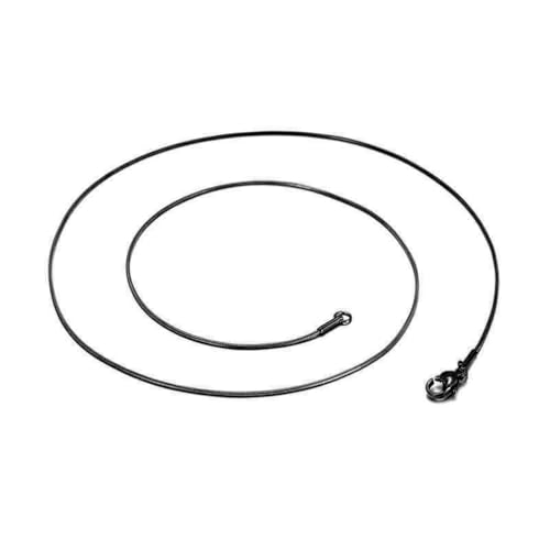 OAKKY Herren Damen Edelstahl Rock Hip Hop Stapelbar Rund Schlangenknochen Kette Halskette 1mm-6mm Silber/Gold/Schwarz/Roségold Schmuck Schwarz 1mm 55cm von OAKKY