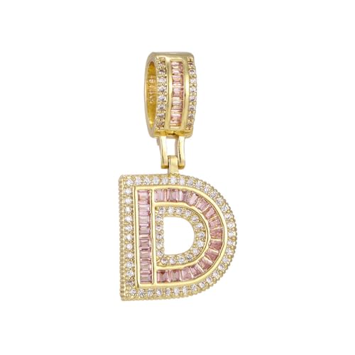 OAKKY Herren Damen Edelstahl Zirkonia Initialen A-Z Alphabet Halskette Klassisch Trendiger Schlüsselbein-Kettenanhänger Geburtstagsschmuck Geschenk Gold Buchstabe D von OAKKY