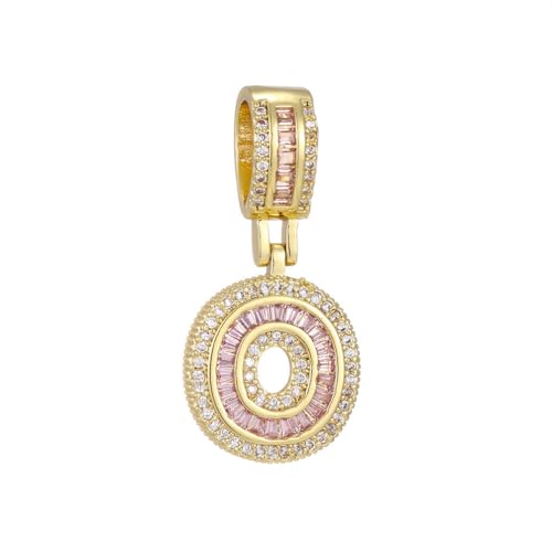 OAKKY Herren Damen Edelstahl Zirkonia Initialen A-Z Alphabet Halskette Klassisch Trendiger Schlüsselbein-Kettenanhänger Geburtstagsschmuck Geschenk Gold Buchstabe O von OAKKY