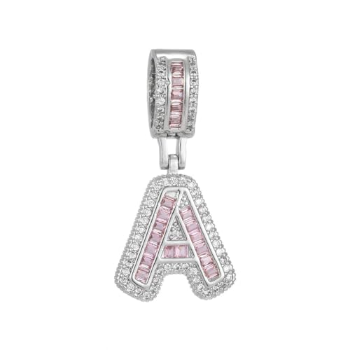 OAKKY Herren Damen Edelstahl Zirkonia Initialen A-Z Alphabet Halskette Klassisch Trendiger Schlüsselbein-Kettenanhänger Geburtstagsschmuck Geschenk Silber Buchstabe A von OAKKY