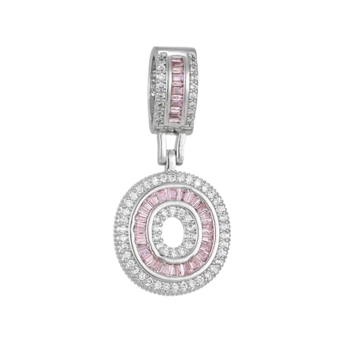 OAKKY Herren Damen Edelstahl Zirkonia Initialen A-Z Alphabet Halskette Klassisch Trendiger Schlüsselbein-Kettenanhänger Geburtstagsschmuck Geschenk Silber Buchstabe O von OAKKY