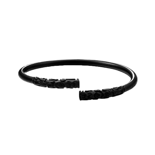 OAKKY Herren Edelstahl Jahrgang Punk Sun Wukong Monkey King Gold Banded Cudgel Cuff Armreif Armband Schwarz von OAKKY