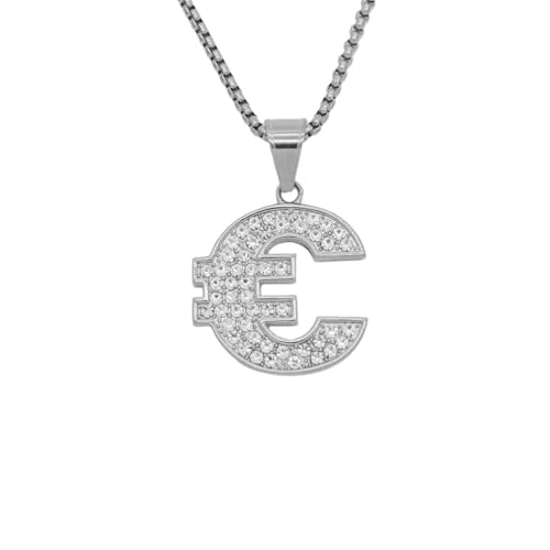 OAKKY Herren Edelstahl Punk Rock Zirkon Musical Zeichen Anhänger Twist Seil Kette Halskette Hip Hop Schmuck Silber OAKKY Herren Edelstahl Punk Rock Zirkon Musical Zeichen Anhänger Twist Seil Kette Halskette Hip Hop Schmuck Silber von OAKKY