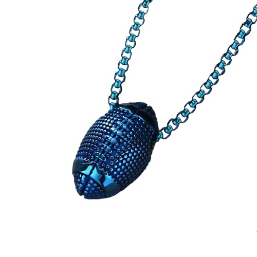 OAKKY Männer Persönlichkeit Hip Hop Cool Massiv Sport Rugby Ball Anhänger Football Biker Halskette Edelstahl Athlet Wettkampf Blau OAKKY Männer Persönlichkeit Hip Hop Cool Massiv Sport Rugby Ball Anhänger Football Biker Halskette Edelstahl Athlet Wettkampf Blau von OAKKY