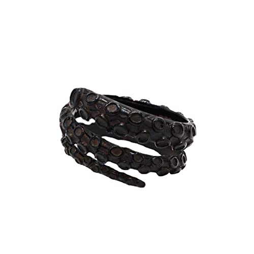 OAKKY Männer Retro Nicht-Mainstream Oktopus Tentakel Wickeln Finger Ring Edelstahl Nautischer Pirat Seeungeheuer Tintenfisch Schwarz Größe 62 (19.7) von OAKKY