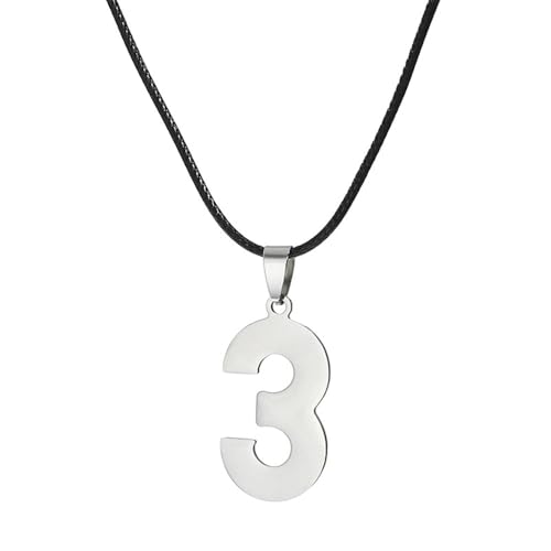 OAKKY Unisex Edelstahl Novetly Arabische Ziffern Anhänger Halskette Kurze Silber Titan Chocker Ketten 2 von OAKKY