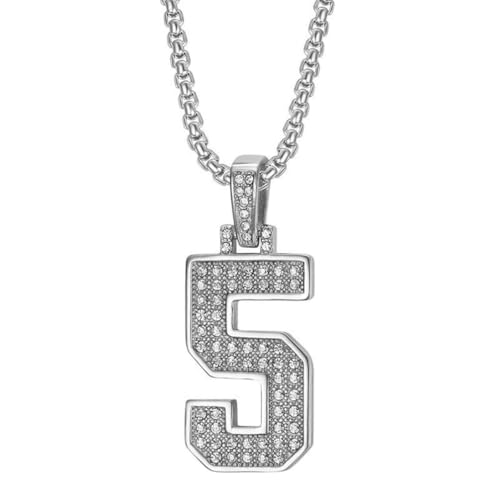 OAKKY Unisex Persönlichkeit Klassisch Hip Hop Rock Iced Out Bling CZ 0-9 Engelszahl Halskette Edelstahl Retro Römische Numerologie Schmuck Silber 5 OAKKY Unisex Persönlichkeit Klassisch Hip Hop Rock Iced Out Bling CZ 0-9 Engelszahl Halskette Edelstahl Retro Römische Numerologie Schmuck Silber 5 von OAKKY