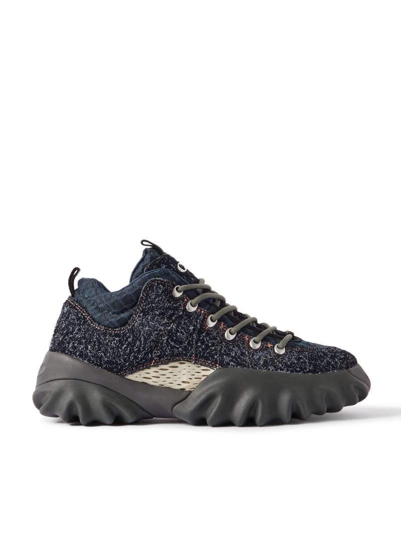 OAKLEY FACTORY - Edge Mesh, Canvas and Rubber-Trimmed Brushed-Suede Boots - Men - Blue - US 8.5 von OAKLEY FACTORY