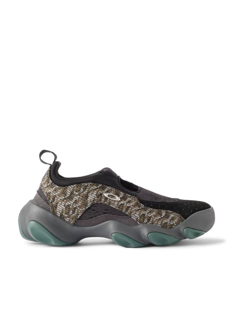 OAKLEY FACTORY - Flesh Jacquard-Knit, Suede and Mesh Slip-On Sneakers - Men - Green - US 10 von OAKLEY FACTORY