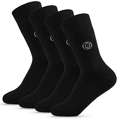 OAKLINE 4 Paar Thermosocken für Damen und Herren - warme Wintersocken in 39-42 | schwarz von OAKLINE