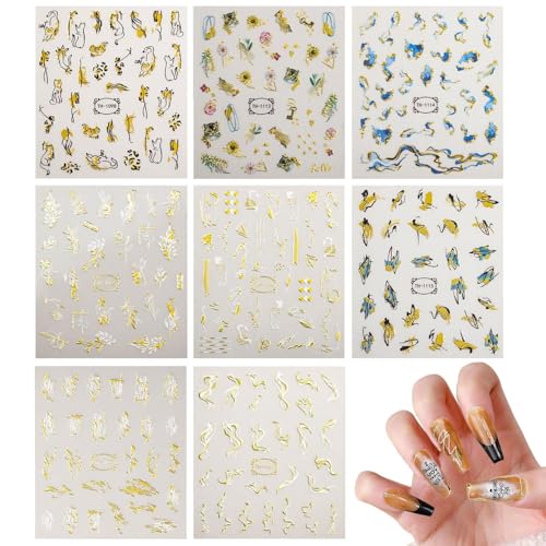 8 Stücke Marmorelement Maniküre Aufkleber, Diy-Manikürenkunst, Modische Nagelornamente, Selbstklebende Nagelaufkleber. von OAOSDH