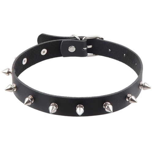 OAOSDH 1 Piece Metal Niet -Erring, Schwarzer Rockkragen, Stilvolle Persönlichkeit, Verstellbare Halskette Für Frauen, Colarbone -Kettenzubehör Im Punkstil. von OAOSDH
