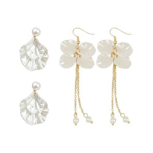 OAOSDH 2 Paar Perlenschalenohrringe, Kreative Designohrringe, Elee Ohrringe, Retro -Einfache Ohrringe, Ohrringe Für Frauen. von OAOSDH