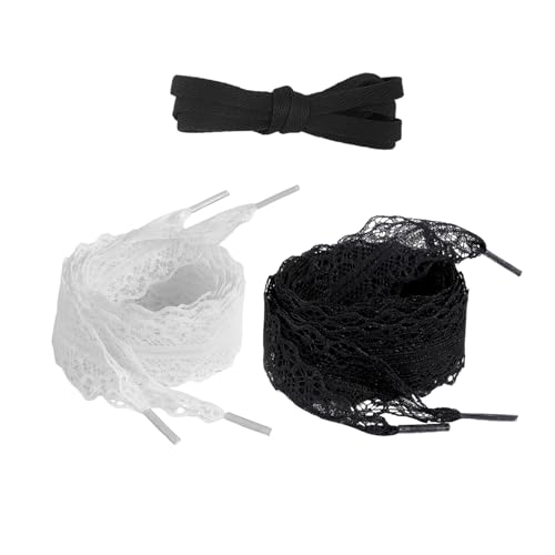 2 Paar Schwarze Schnürsenkel Und 1 Paar Baumwollschnürsenkel, Einfache Und Vielseitige Schnürsenkel, Frauen -Schnürsenkel, Kreative Und Modische Schnürsenkel, Schuhzubehör. von OAOSDH