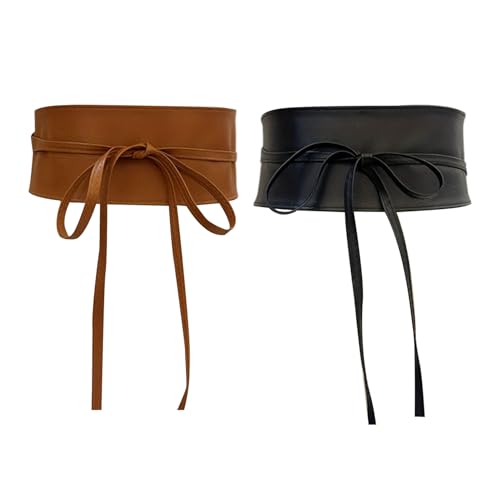 OAOSDH 2 Stücke Weitgürtel Für Frauen, Pu -Ergürtel, Einfacher Und Vielseitiger Gürtel, Kleidergürtel, Kleidungsdekorationsgürtel. von OAOSDH