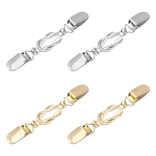 4 Stück Metall-Strickjacke, Retro Und Modische, Multifunktionsbrosche Brosche, Kreativer Einfacher Schalclip Für Frauen, Exquisite Kleidungsdekoration. von OAOSDH