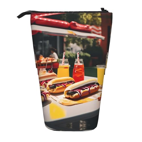Hot Dogs and Lemonade Vertikales einziehbares Federmäppchen Organizer Box Weihnachten Urlaub Neujahr Bürotasche von OAROK